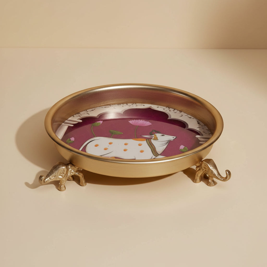 Kamadhenu Urli —  Magenta Pichwai Festive Bowl