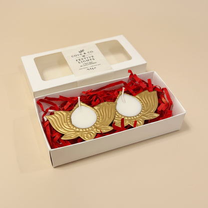 Festive Golden Lotus Tea lights