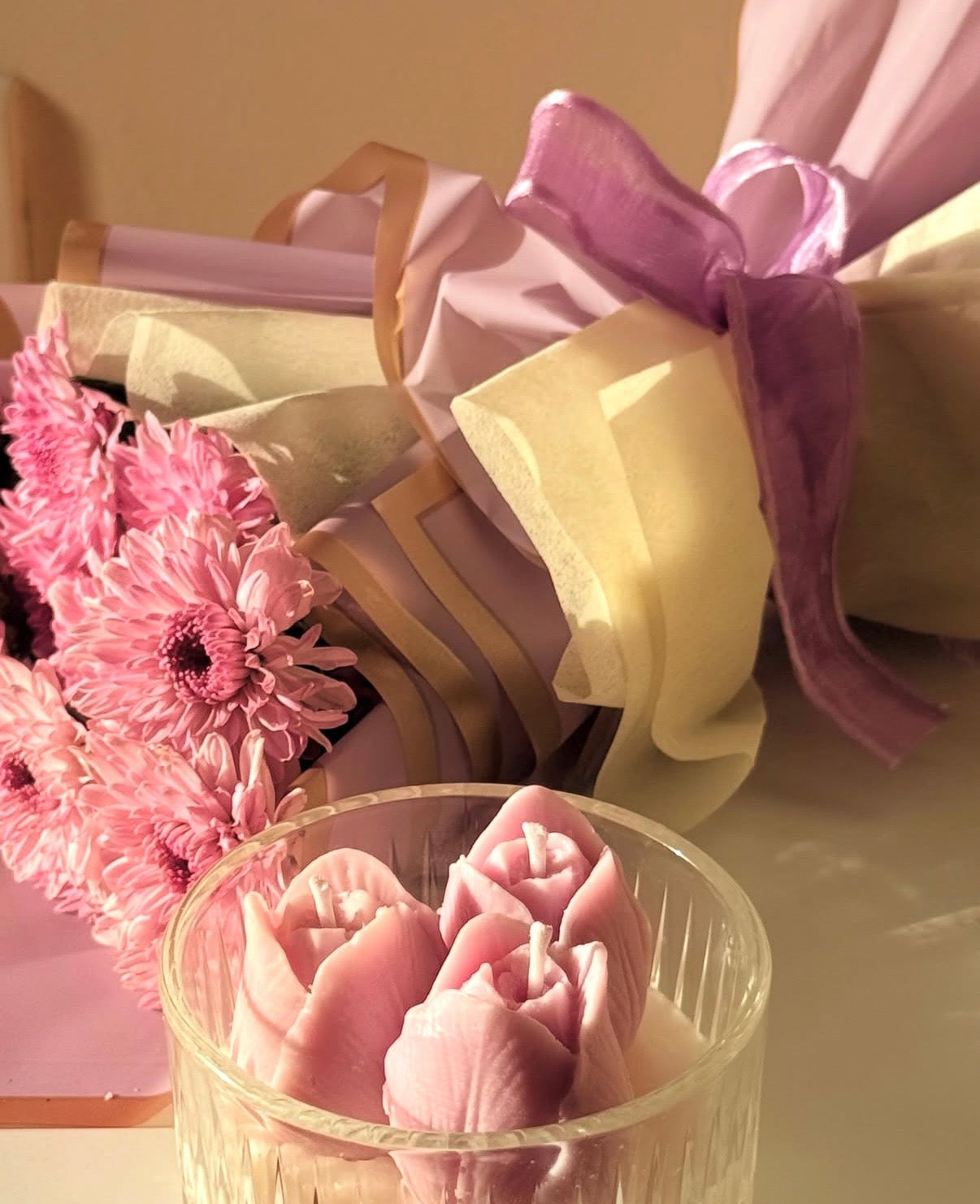 Lavender Tulip Jar Candle